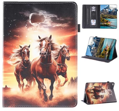 Vaitasy Custodia per iPad 9.7 (2018/2017) iPad Air 2/ iPad Air, Morbido TPU Custodia con Ultra-sottlie Leggero Folio Cover iPad 6/5 Generazione - Cavallo