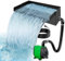 IGTOPS Teich Wasserfall für Gartenteich, Schwarz Edelstahl Teichwasserfall Set 45W 3000 L/H Teichpumpe mit Wasserfall Deko, für Garten Patio Terrasse Wasserwand Koiteich Außenteich (20 cm)