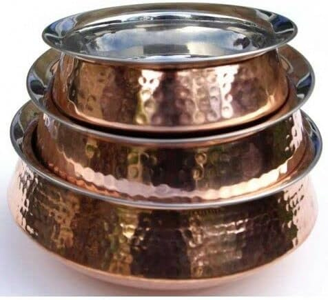 Royal Kurta Traditionelle indische Balti-Schale aus gehämmertem Kupferstahl, Handi Curry, Servierschalen, Schalen, 11/15/17 cm (17 cm), Marke: EZ Pack