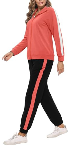 Demegimi Jogginganzug Damen Set mit Reißverschlussjacke und Jogginghose Loungewear für Fitness Freizeit Gym Running Yoga Sportbekleidung