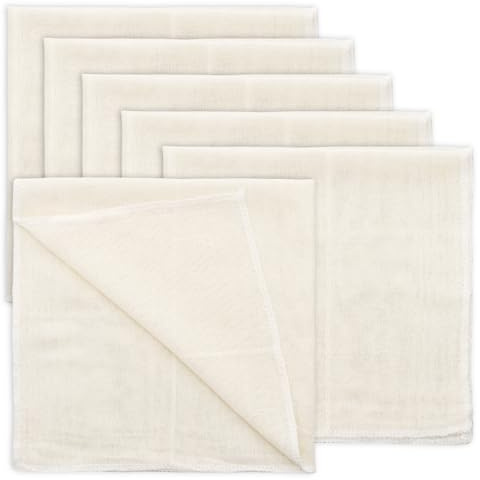 LXUEJIE 6 Passiertuch 50 x 50cm Cheesecloth Käsetuch Baumwolle Filtertuch | Wiederverwendbar Klassische Dichtegrad Abseihtuch für Käse Saft Tee Nussmilch Suppe Joghurt Tofu