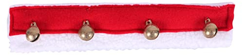 NETPROSHOP Weihnachts Halfterpolster mit Glöckchen rot mit weißem Rand aus Fellimitat, ca. 30 x 5,5cm