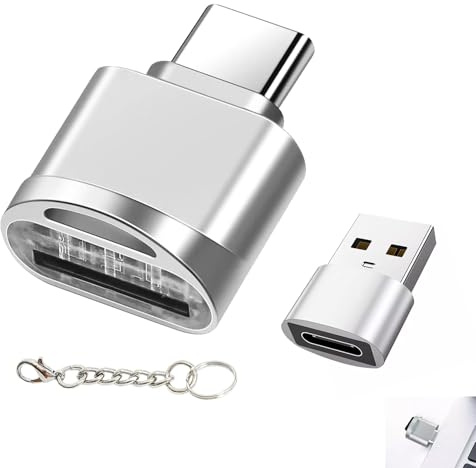 Lecteur de Carte Micro SD, Adaptateur Carte Mémoire USB C OTG, Lecteur TF en Alliage de Zinc avec Adaptateur USB-C vers USB-A, Compatible avec Smartphone Android Samsung Galaxy S22 S21 S20 Note20
