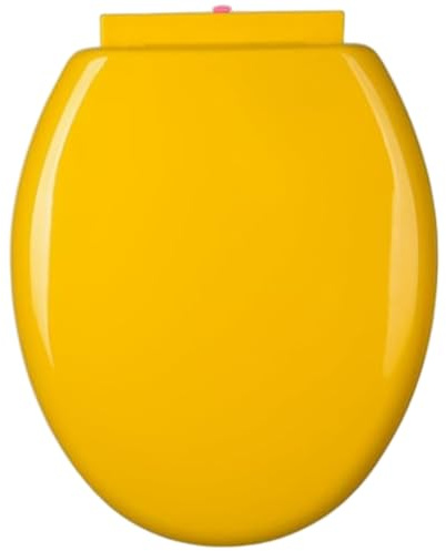 Soft Close Toilet Seat – O-Shaped Quick Release Toilet Seat Cover with Fixing Installation, Easy Clean PP Material, Bright Yellow
