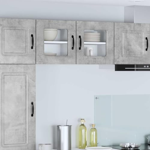ZIRLANLV Oven Housing, Engineered Wood Cabinet with Adjustable Feet, Space for Oven and Microwave, Worktop Not Included for Kitchen Layouts (40 x 31 x 40 cm 2x wall glass cabinet (1 door))