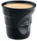 Cappuccino-Becher, Knitteroptik, 18 cl, schwarz satiniert, Porzellan, schwarz seidenmatt, H : 8,5cm x Diam. : 8,5cm - Cap. : 18cl