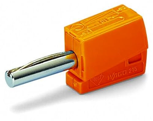 WAGO Banana plug; for socket 4 mm Ø; 2,50 mm²; orange, 215-211 (50 pcs)