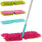 Double Sided Microfibre Flip Mop Cleaner Sweeper Wooden Laminate Tile Floor Wet Dry Cleaning & Head Cloth Pad Microfiber Refill - 1 Chenille and 1 Short Pile (Complete Mop + 1 Refill Pad)