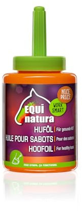 Equinatura Huföl mit Pinsel für Pferde | 450 ml | Reine Pflanzenöle für tiefe Pflege und Nahrung | Förderung der Elastizität und Gesundheit des Hufhorns | Einfache Anwendung