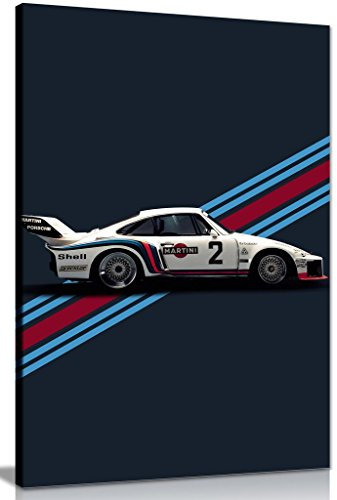 Kunstdruck auf Leinwand, Motiv: Porsche Martini Racing Le Mans, 30,5 x 20,3 cm