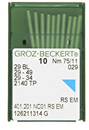 Groz-Beckert 10er Packung Nähnadeln 29 BL mit Flachkolben und Rundspitze für Blindstichmaschinen (Nm. 75/11)