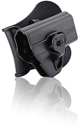 Cytac Hartschalen Holster für Smith & Wesson S&W M&P Shield 9mm + .40 Paddle mit Silicon-Schicht, Neigungswinkel 360° Verstellbar aus Kunststoff
