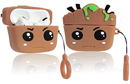 Pour Airpods Pro Case, Silicone 3D Cartoon Mignon Plante AirPods Pro Coque de Charge Housse de Protection pour Apple Airpods Pro/Airpods 3 Arbre bébé