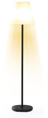 Hoberg Solar Stehlampe | Kabellos & Dimmbar | Energiesparsame, warmweiße LEDs | Akku über Solar & USB-Kabel aufladbar | Mit Lichtsensor & Schalter | 8h Betriebsdauer | In- & Outdoor geeignet [IP44]