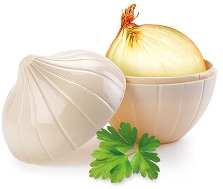 CABLEPELADO Guarda cebolla, guarda cebolla nevera, Recipiente para cebolla, Conserva cebolla, Estuche de plástico para cebolla, Apto para Lavavajillas, Plástico libre de BPA, Beige