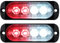Willpower 2 Stück 4 LED Stroboskoplicht Notlicht Rot Weiß Seitenmarkierungsleuchten Auto 12 V 24 V LED-Lichtleiste Blinklicht Sicherheit für Anhänger Nutzfahrzeug Boot Traktor Fahrzeug