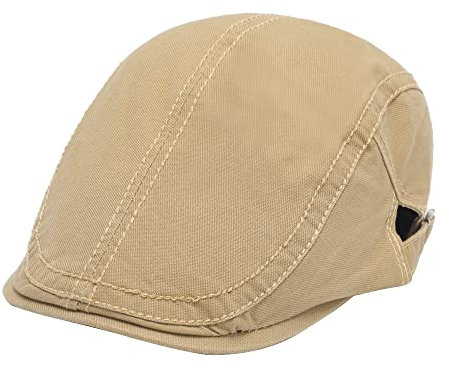 ZLYC Sommer Ivy Schirmmützen Ballonmütze Baumwolle Flatcap für Herren(Braun)