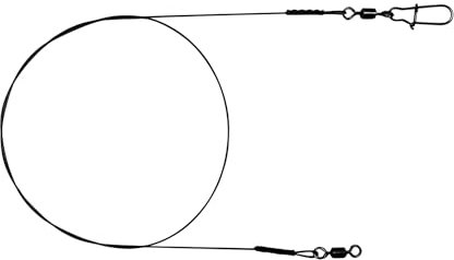 PetrisCatch 2er Set geflochtene 1x7 Titan Vorfächer mit Karabiner, 40cm, 12kg, 0,39mm, Hecht