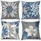 ASDCXZ Hellblau Kissenbezug 45x45 cm 4er Set, Nordeuropa Modern Blumen Blau Grau Sofa Dekokissen Kissenbezüge Kissenhülle Waschbar Polyester Leinen Textil Polster Kopfkissenbezug Kissen Bezug