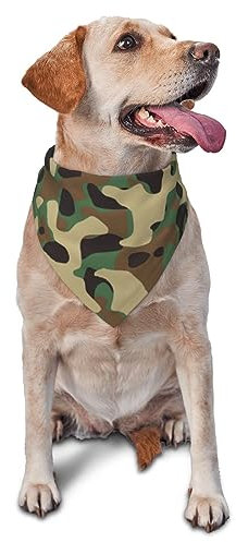 Dreieckige leichte Hundehalstücher, klassisches grünes Camouflage-Hundehalstuch und Katzen