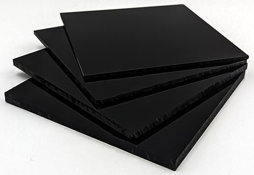 JKM CAST Acrylglas GS 2mm schwarz Acrylglasplatte Kunststoffplatte Acrylglas PMMA Zuschnitt (500 x 500 x 2 mm) Acrylplatten hochwertig mit Schutzfolie