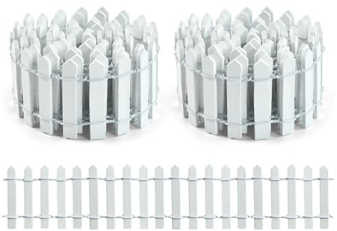 Miniatur Wichtel Zubehör, 2 pcs Miniatur Garten Zaun, Wichtel Zubehör, Puppenhaus Garten Miniatur Wichtel Zaun, Puppenhaus Zubehör DIY Weihnachten Deko Garten, Weiß Holzzaun Ideal Zubehör Wichtel