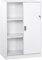 HOMCOM Armoire de Bureau 2 Portes coulissantes verrouillables dim. 80L x 40l x 120H cm 2 étagères en Bois Blanc
