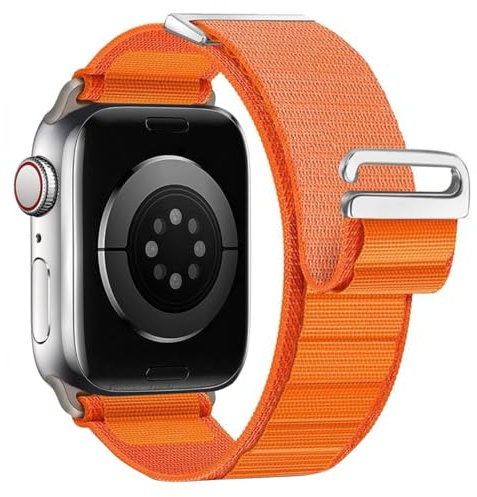 MroTech Alpine Loop Kompatibel mit Watch Armband Ultra 2 1 49mm 46mm 45mm 44mm 42mm Serie 1 2 3 4 5 6 7 8 9 10,Nylon Sport Armbänder für Watch SE SE2 Ultra Ultra2 Damen Herren,49/46/45/44/42,Orange