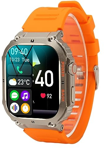Smartwatch für Damen mit Bluetooth Anruf, 1,96 Zoll wasserdicht | Fitness Tracker für Damen anpassbares Zifferblatt mehrere Sportmodi externer Lautsprecher für draußen