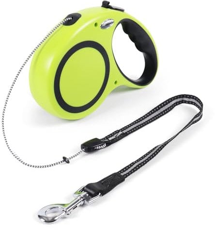 30FT Retractable Dog Leash 30 FT,360° Tangle-Free Dog Walking Leash forMedium and Large Dogs up to 77 lbs one-Hand Brake, one-Button Pause, Lock(Green)
