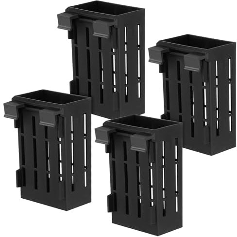 Happyyami 4 Pack Aquarium Plant Holders Water-permeable Plant Pots Holes for Aquatic Plants Black Enhance Plant Growth in Fish Tank