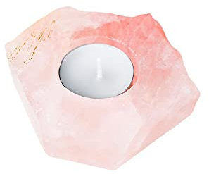 Haussammlung Natürlicher Selenit-Kristall-Kerzenhalter for Weissagung, Reiki, Heimdekoration Raumdekoration (Color : Rose Quartz)