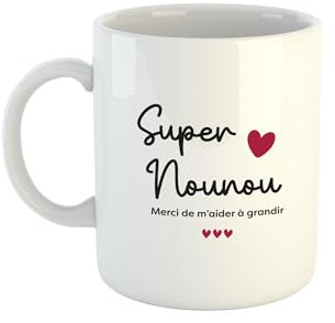 Kiribou Mug Super Nounou Merci de M'Aider à Grandir - Un Cadeau Touchant pour Une Nounou