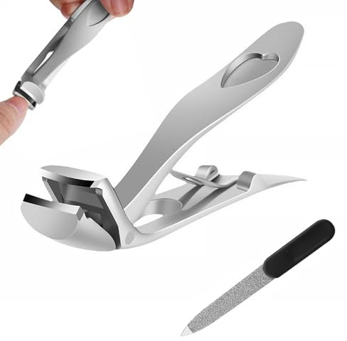 Coupe-ongles sérum, coupe-ongles pour ongles d'orteils, coupe-ongles seniors, Dotmalls Nagelmeister Pro, coupe-ongles ergonomique, pour seniors, ongles épais (gris argenté)
