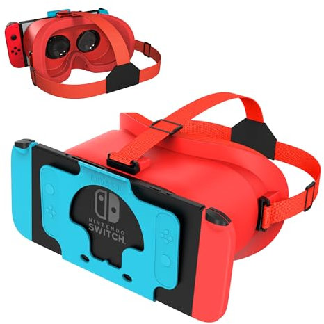 Auriculares VR para Nintendo Switch y actualización de modelo OLED, Google 3D para juegos de Nintendo Switch OLED VR, gafas de realidad virtual con lentes HD ajustables y cómoda correa para la cabeza