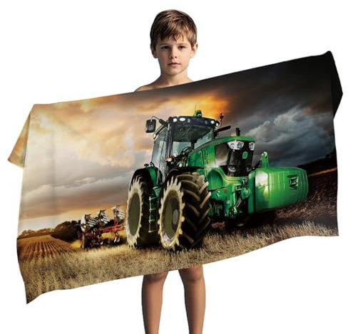 LXTOPN Traktor Strandtuch 75 × 150 cm, Mikrofaser Strandtuch Traktor Badetuch Sandfrei Strandhandtuch für Kinder Damen Herren (Tractor A4)