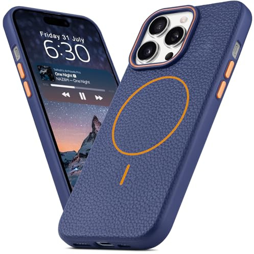 BEZ Cover per iPhone 14 Pro Max, Compatibile con MagSafe, Custodia Sottile Protezione Antiurto TPU, Cover Magnetica Protettiva per iPhone 14 Pro Max, Blu Navy