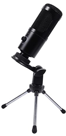 TOYANDONA USB Condenser Microphone for PC Streaming and Recording Black | Metal Build, Stable Support, Weight and Pressure Resistant Design, Plug and Play Setup for Console Gaming