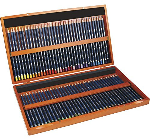 Derwent Aquarellstifte in einer Geschenk-Box aus Holz, Zeichnen & Malen, 72er-Set, Ideal zum Vermischen & Schichten, Professionelle Qualität, 32891