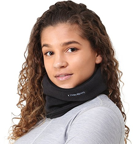 TrailHeads Fleece Neck Warmer & Neck Gaiter for Running & Skiing, Black | Moisture Wicking, Breathable, Soft, Lightweight, Comfortable, Contoured Fit & Designed for Aerobic Activities