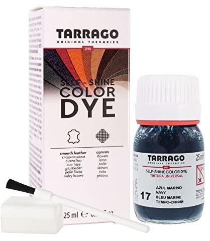 Tinte para Zapatos y Bolsos de Cuero y Textil con Esponja y Brocha | Cubre Rozaduras y Desgastes del Calzado | Gama de 90 colores