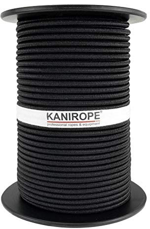 Kanirope® Gummiseil MONOSPAN PE 6mm 100m Schwarz Expanderseil Spann Seil Spanner Spannseil Plane
