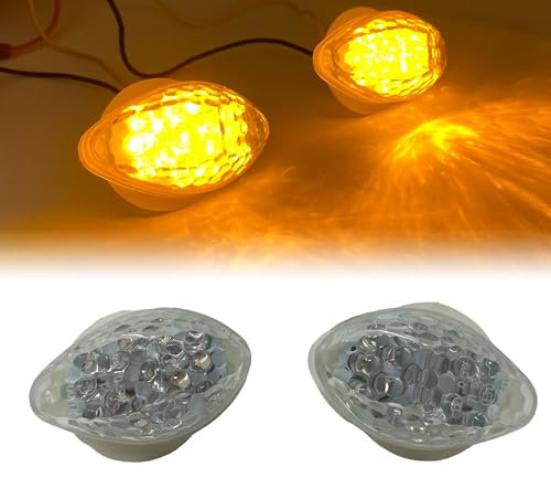 Tête de Fourche Encastré pour Norme E LED Ambre Clignotants pour Moto
