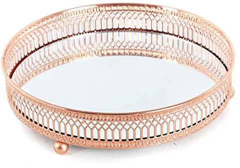 COPPER MIRROR PLATE CANDLE HOLDER, VOTIVES, TEA LIGHTS, TABLE CENTREPIECE, DECOR (SMALL)