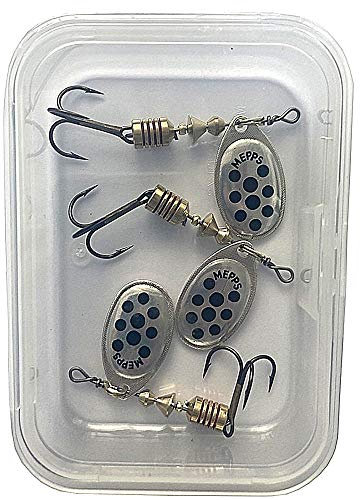 Mepps - Cuiller Speciale Peche a la Truite Aglia (Argent Points Noirs par 3, 1)