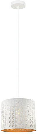 LUSSIOL Luminaria Canto, suspensión de metal, 60 W, blanco, ø 30 x 25 cm