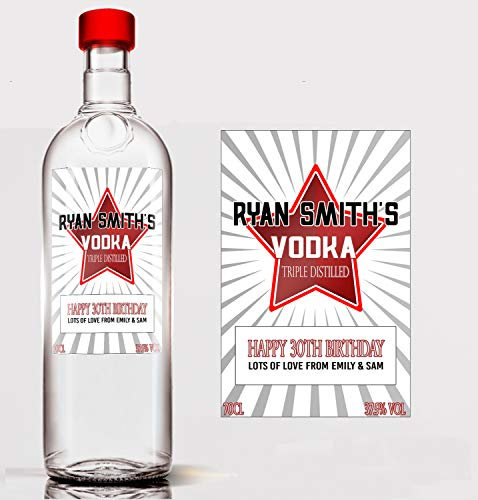 Personalised Vodka Bottle Label Custom Present - Any Wording