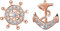 Unendlich U Fashion Ruder Anker Ohrstecker 925 Sterling Silber Zirkonia Damen Ohrringe Ohrschmuck, Rosegold