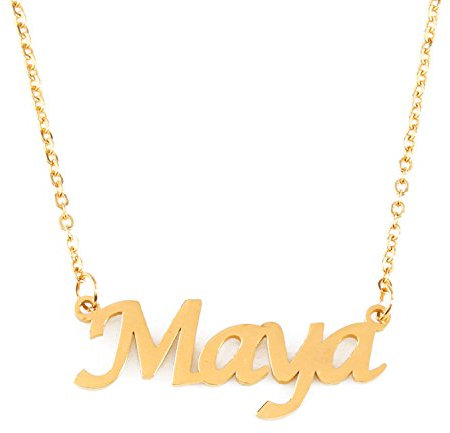 KL Maya Namenskette – 18 Karat vergoldete Halskette – individuelle Namenskette – personalisierte Geschenke – personalisierter Schmuck für Frauen – Namensanhänger Maya