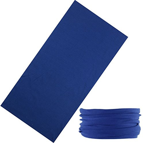 JK Home Bandeau élastique multifonction sans couture - Couleur unie - Résistant aux UV - Pour la course à pied, l'équitation, la randonnée, le yoga, les sports - Bleu foncé